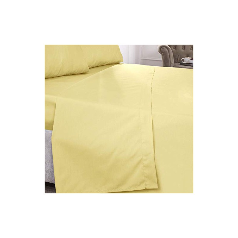 Emma Barclay 180 Thread Count Percale Flat Sheet in Lemon