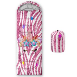 lneffble Pink Unicorn Sleeping Bags for Kids，Suitable for Children Boys and Girls Portable,Waterproof,Compact and Lightweight,Great for Outdoor Camping,Backpacking and Hiking