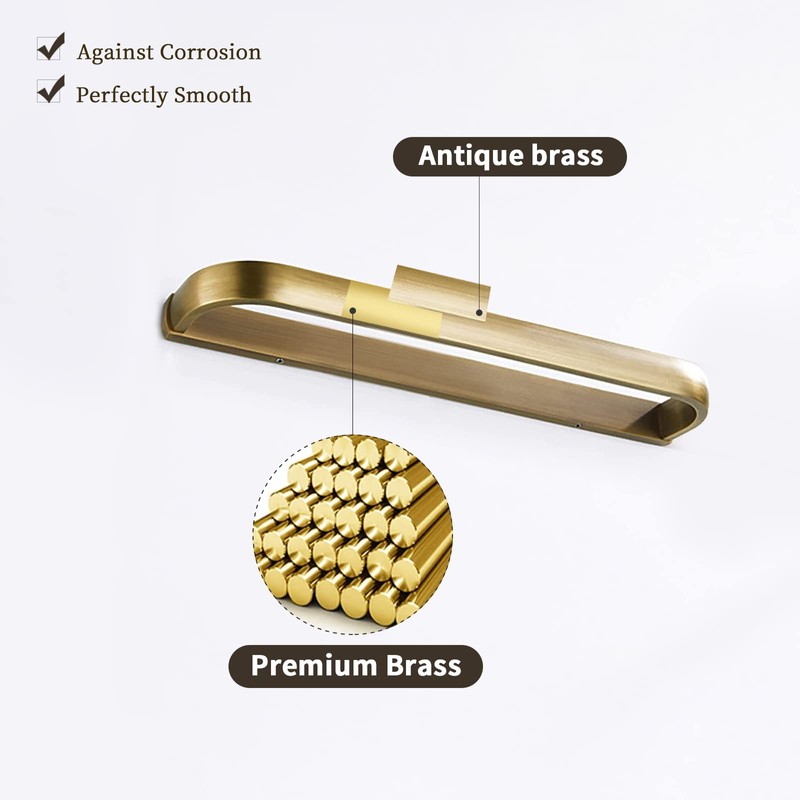Leyden Brass Towel Bar,Antique Towel Rack Holder Bath 11.81 Inch