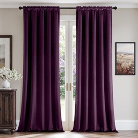 MIULEE Purple Orchid Velvet Curtains 90 Inch Long Luxury Super Soft Thermal Insulated Blackout Curtains Room Darkening Drapes Rod Pocket Design for Bedroom Living Room Set of 2 Panels, W40 x L90 Inch