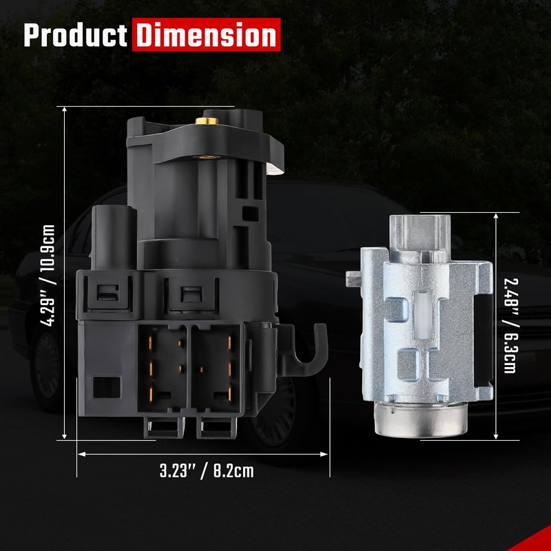 ISINFLASH Ignition Switch & Ignition Lock Cylinder with 2 Keys