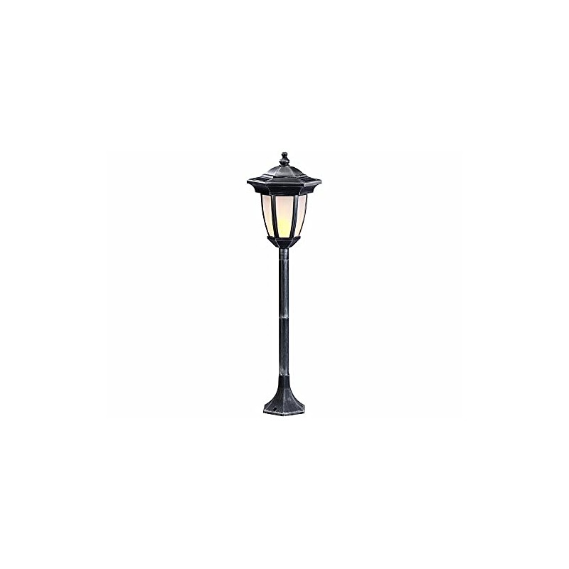 Lunartec Solar Garden Lantern: Solar LED Standing Lantern with Flame