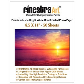 8.5" X 11" Premium Matte Bright White Double Sided Inkjet Photo Paper - 50 Sheets
