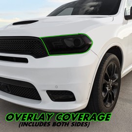 SlickMod PreCut Vinyl Smoke Tint for 2011-2023 Dodge Durango Headlight (20% Dark Smoke, 1. Headlight)