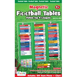 Fiesta Crafts Magnetic Football Tables Chart, Keep up-to-date by moving the teams according to their results, fun for all football fans