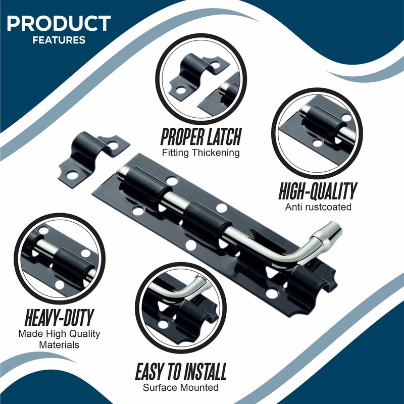 Door Bolt Tower Lock Bolts for Bathroom Garage Front Internal