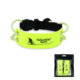 VisionKids Reflective Band, Hem Stopping Band, Sock Band, Hem Stopper Band, Set of 2, 5.9 - 13.0 inches (15 - 33 cm), Adjustable, Lightweight, Elastic Material, Buckle Included, Bicycle, Running,