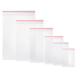 Vinabo 600 x Ziplock Bags, Zip Lock Bags, Quick Release Bags, Transparent Ziplock Bags, Zip Set, Zip Bag, Thickness 80 μm, Food Safety, 100 x 6 Bags (6 Sizes)