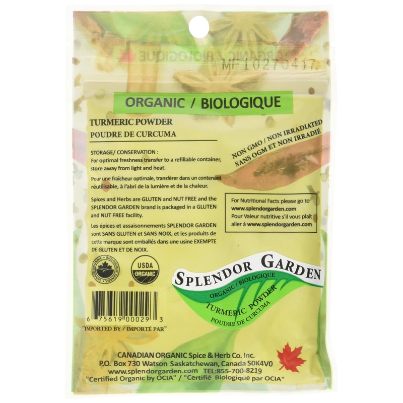 Splendor Garden organic Turmeric Powder,40.0 Gram