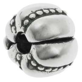 Queenberry Sterling Silver Flower Dot Clip Snap Clasp Pumpkin Stopper Lock Bead for European Charm Bracelets