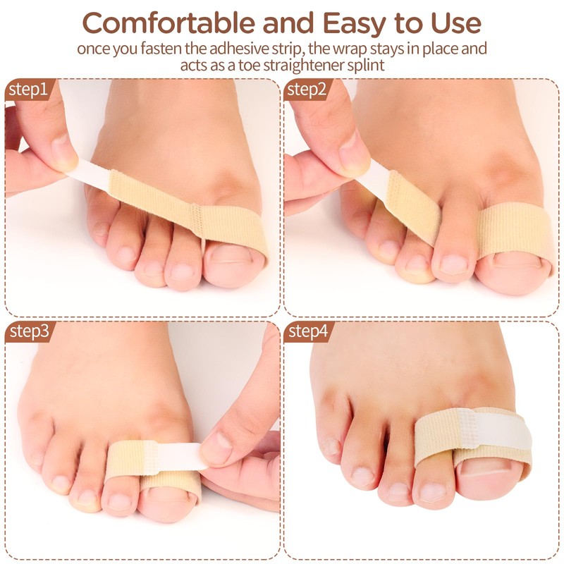 Dirvcp 10 Pack Fabric Hammer Toe Wraps Adjustable Toe Corrector
