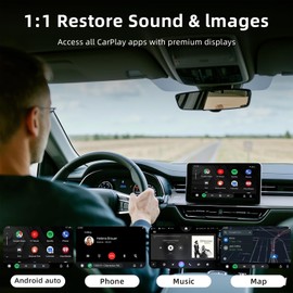 Wireless Android Auto CarPlay Adapter, Touch Connection for Easy Setup, Wireless Upgrade for Wired Android Auto Car Play Dongle, Bluetooth Plug & Play for Android Phones