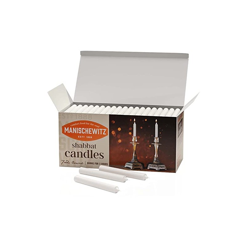Manischewitz Shabbat Candles 72 Count | Burns for 3 Hours,