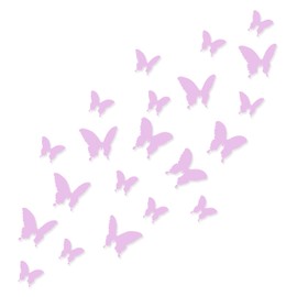 Wandkings Wall Decoration Butterflies 3-D Style Set of 12 Lilac Colour