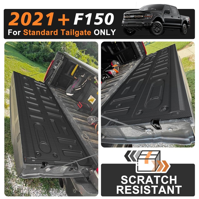 TripleAliners Tailgate Mat Compatible with Ford F-150 2021-2025 Accessories Truck