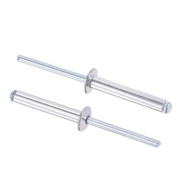 sourcing map Blind Rivets, Aluminum Pull Rivets Core Decoration Rivets 5mm Diameter 30mm Grip Length Silver Tone, 120pcs