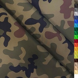 1buy3 – Waterproof polyester fabric "Premium" with 8,450 mm hydrostatic head for tents, tarpaulins, covers, outdoor clothing etc. – Dimensions 100 x 160 cm – tear-resistant and easy to clean (colour 20 – camouflage)