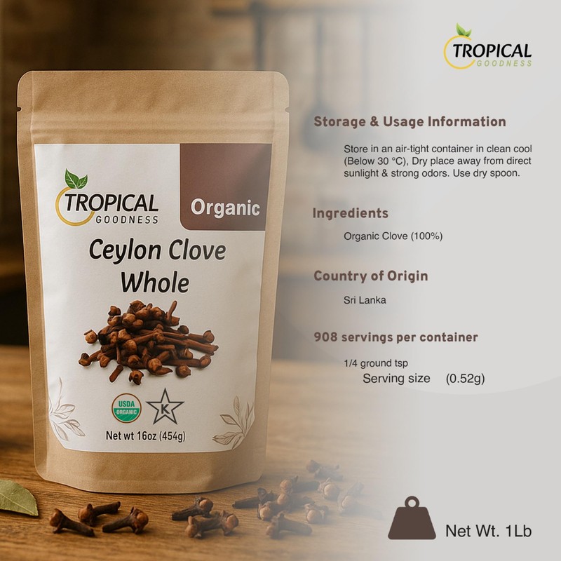 Tropical Goodness Cloves Whole Organic 16 oz (1 lb) |