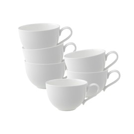 Villeroy & Boch New Cottage Basic 1034601300 Coffee Cup Set of 6 and EKM Living Stainless Steel Straws