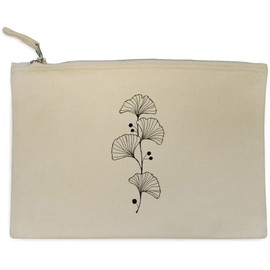 'Ginkgo Biloba Leaf' Canvas Clutch Bag/Accessory Case (CL00037870)