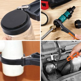 2-Piece Strap Wrench Set, Adjustable Rubber Oil Filter Wrench Max Diameter 4" and 6", Jar Opener Set Heavy Duty Blet Wrenches for Drain Sewer Cap Sink Pliers Nut Shower Head Valve Removal