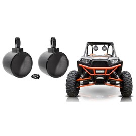 Rockville MAC80B 7.7" 360° Swivel Black Aluminum Tower Speaker Pods RZR/ATV/UTV