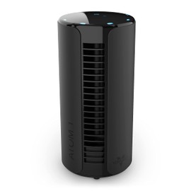 Vornado ATOM 1 Oscillating Tower Fan, Small Air Circulator with 4 Speeds, Touch Controls,Black, 10"