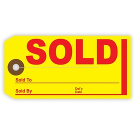 Sold/Hold Tags for Car Dealerships - Standard Size - 2-3/8" x 4-5/8" (Box of 250)