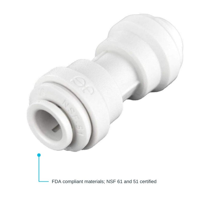 John Guest PP0412WP Push-fit Union Elbow, Push-to-Connect, 3/8 Inch OD
