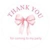 Pink Bow Thank You Stickers 2 Inch Large Thank You