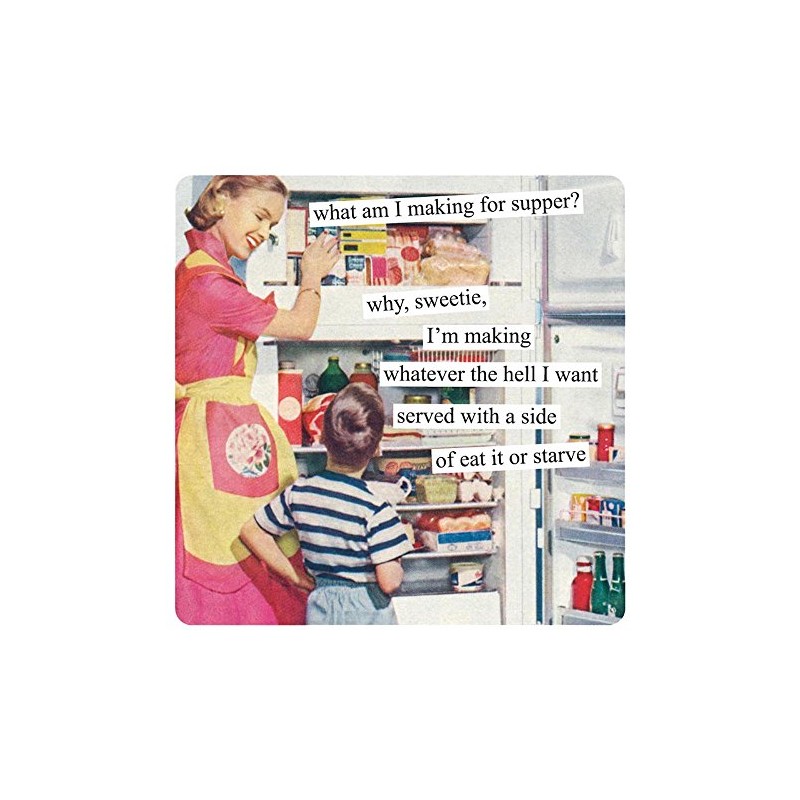 Anne Taintor Square Refrigerator Magnet - What Am I Making