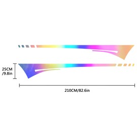 YAMUDA Car Side Skirt Stickers 2PCS Multicolor Vinyl Decals Universal Fit for Most Cars