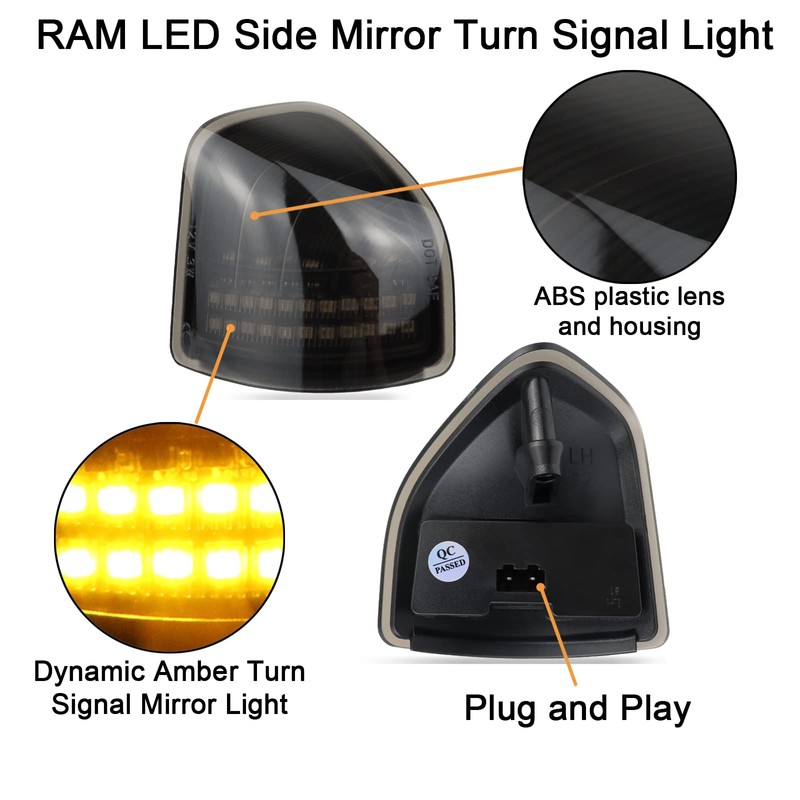 KEEGTBOX Dynamic Sequential LED Side Mirror Marker Lights Compatible with