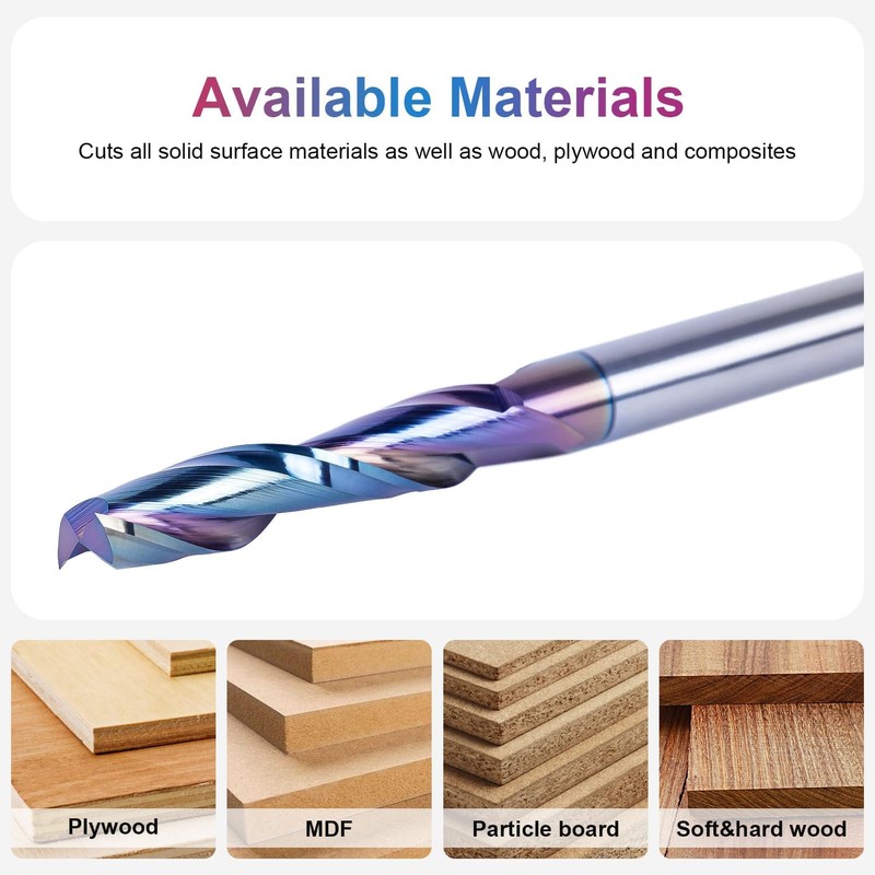 SpeTool 1/4 Inch Shank Up Cut Spiral Router Bit, 1-1/4