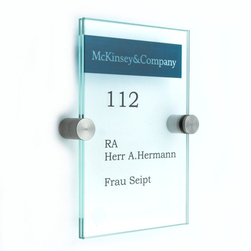 Logistic Sign System Vitrum K2 Glass Door Sign, Clamp Holder