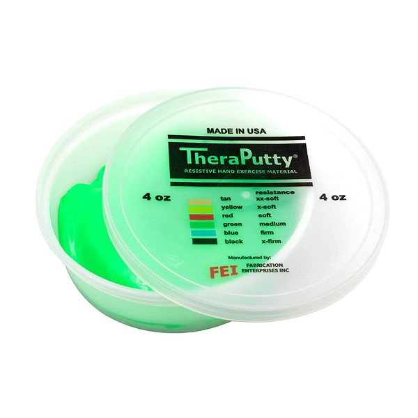 CanDo TheraPutty Standard Exercise Putty, Green: Medium, 4 oz