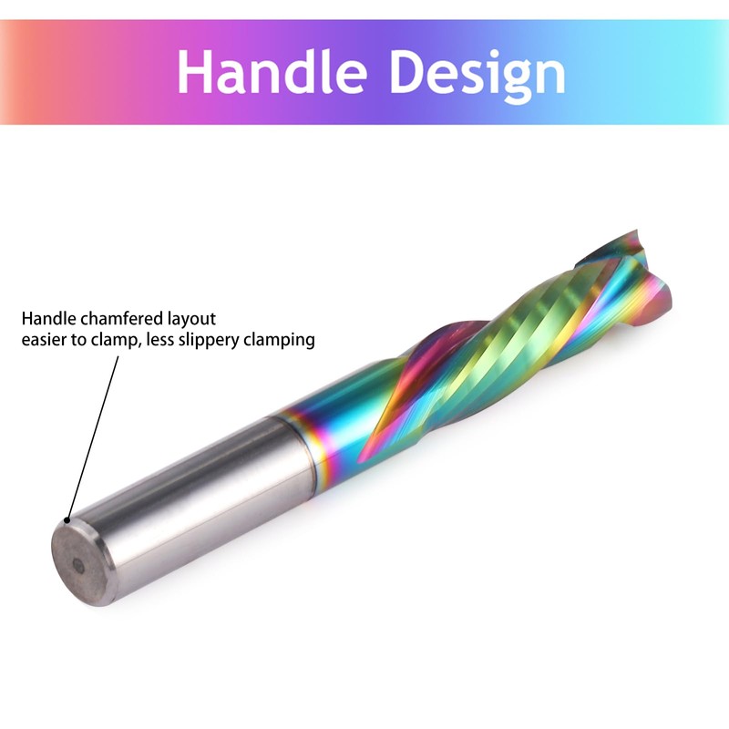 Trvoxviq Spiral Router Bits CNC End Mill, 6mm Shank Up
