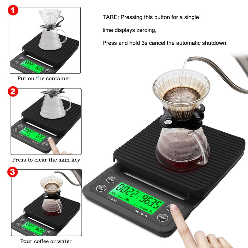 Pour Over Coffee Scale with Timer Portable Electronic Digital Kitchen