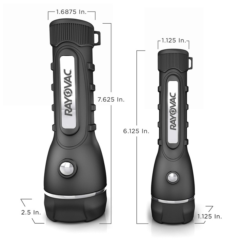 Rayovac LED Flashlight 3 Pack, Rubber Grip Flash Light Set