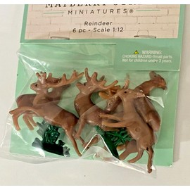 Mayberry Street Miniatures MINIATURE DOLLHOUSE 1:12 SCALE 6 PC TINY REINDEER SET 1.75" FREE SHIP