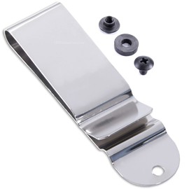 Universal Metal Belt Clip - (Fits 1.75 inch Belts) - (Polished) - (w/Hardware) - (1 Pack) - Replacement Steel Clip Attachment Holder for Holsters, Sheaths, Phone Cases