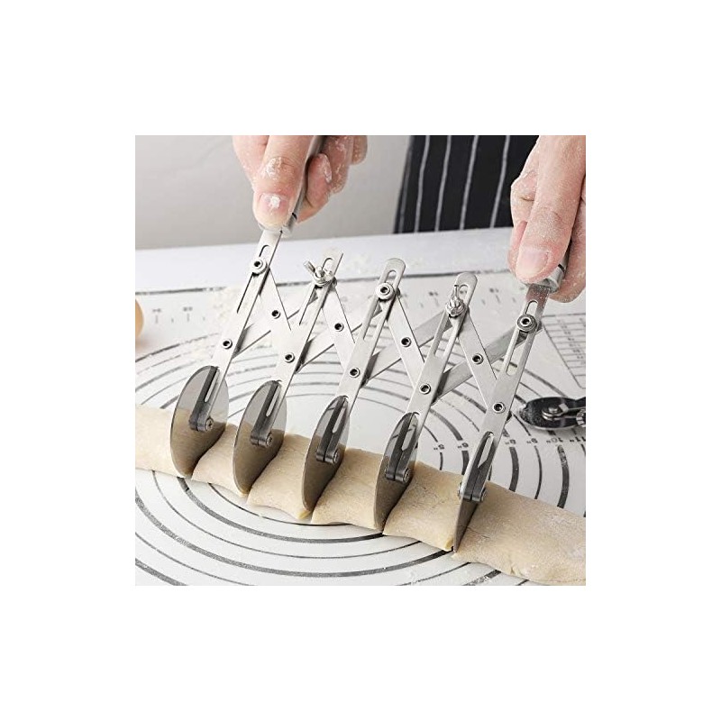 5 Wheel Pastry Cutter with Handle set of 2 Stainless