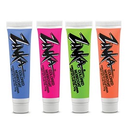 Zinka Colored Sunblock Zinc Waterproof Nosecoat 4 Pack Bundle .6oz Tube - Blue Pink Green Orange                                                      