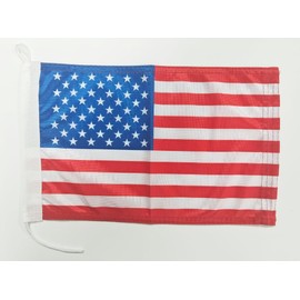Premium USA Boat Flag 8 x 12 Inches Fabric Weight - Printed Heavy Duty with Knit and Loop Nautical Flag of 8x12