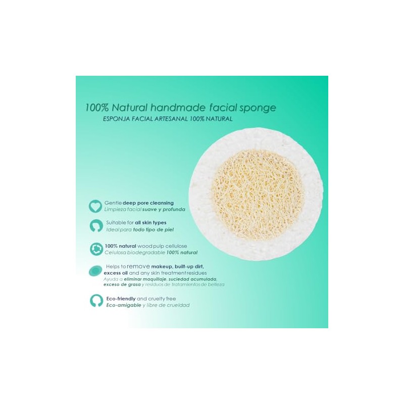 Esponja Facial Exfoliante Doble Textura Celufita 6 Piezas