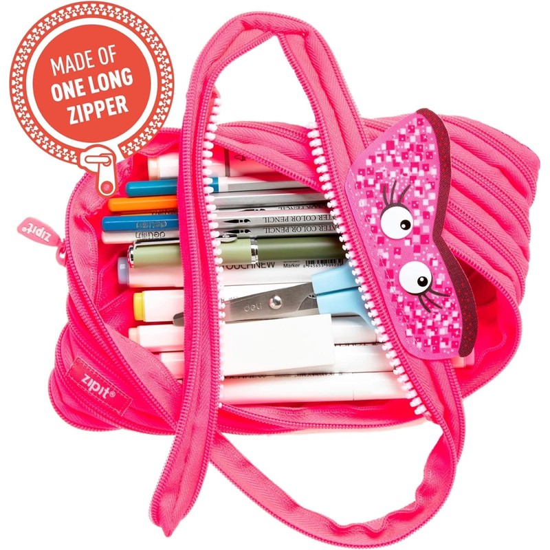 ZIPIT Talking Monstar Jumbo Pencil Case, Pink