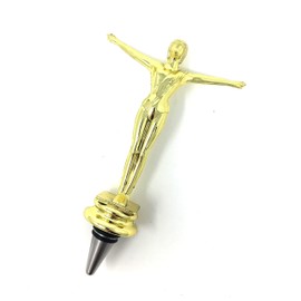 Gymnast Wine Bottle Stopper - Handmade with Stainless Steel Base and Repurposed Trophy Top