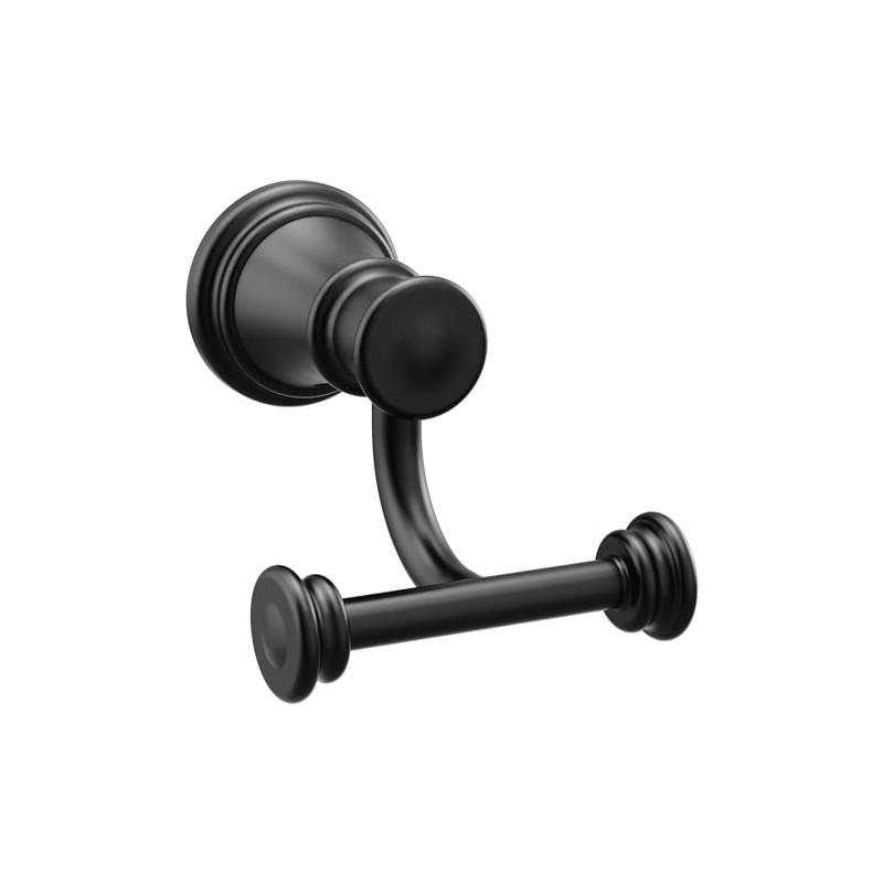 Moen Belfield Matte Black Double Robe Hook, YB6403BL