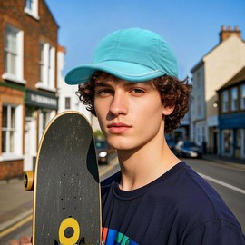 Clakllie Anti Sunscreen Sweat Outdoor Hat Mens Baseball Cap UPF 50+ Trucker Hats Sun Protection Sport Hats for Hiking,Lake Blue