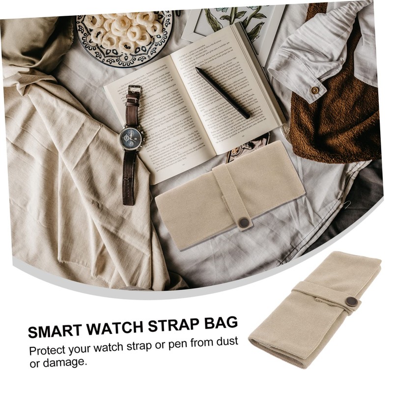 OHPHCALL Smart Watch Strap Storage Pouch Canvas Bag for Daily